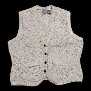 Vintage 90s Russ Sport Knit Cotton Blend Sweater Vest Women's Large